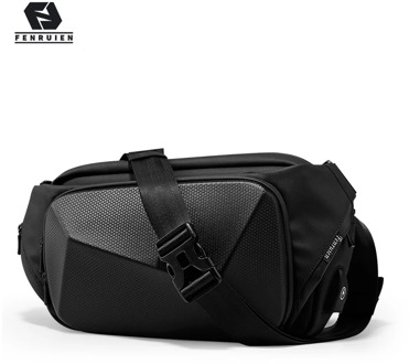 Fenruien Multifunction Crossbody Bags USB Charging Shoulder Bags for Men Anti-Theft Waterproof Short Trip Chest Bag 2020 New