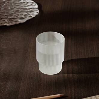 Ferm Living Glas Ripple, wit, 200 ml, mondgeblazen, set van 4