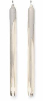 Ferm Living Kaars Dryp, grijs, hoogte 30 cm, stearine, set van 2