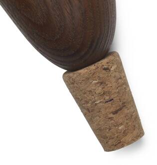 Ferm Living wijnstop Cairn, bruin, hout, kurk, set van 2 donkerbruin, licht hout
