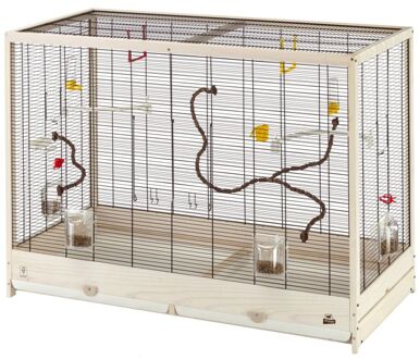 Ferplast Giulietta 8 - Vogelkooi - 113,5x53x82 cm - White wash/Zwart - Voorkant - 15,35 kg