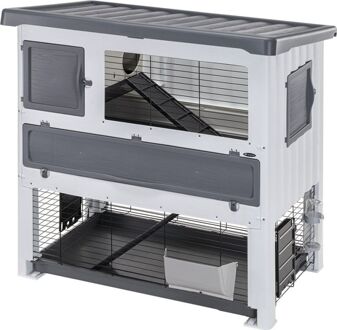 Ferplast Grand Lodge 120 Plus - Konijnenhok - Grijs/Wit - 120 x 73 x 117 cm