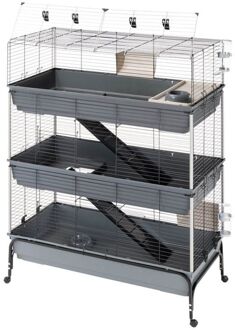 Ferplast Konijnenkooi 120-tris 118 X 58 X 166 Cm Staal Grijs