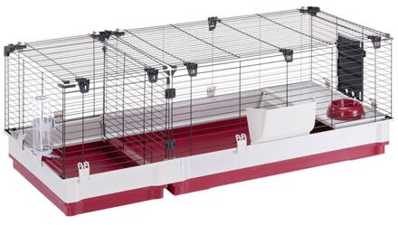 Ferplast konijnenkooi Krolik 140 staal 142 x 60 cm rood/wit