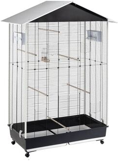 Ferplast Nota - Volière - 111x66,5x167 cm - Kunststof/Metaal - Zwart/Wit - L - Voorkant - 16,5 kg