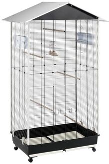 Ferplast Nota - Volière - 95x64x165,5 cm - Kunststof/Metaal - Zwart/Wit - M - Voorkant - 13,75 kg