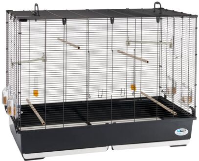 Ferplast Piano 7 - Vogelkooi - 99,5x53x74 cm - Kunststof/Metaal - Zwart - Voorkant - 8,7 kg