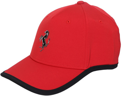 Ferrari Logo-Plaque Baseballpet, Zwart/Rood Ferrari , Red , Heren - ONE Size