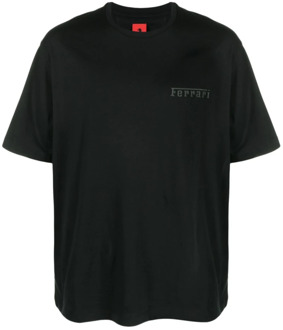 Ferrari Zwart Logo-Print T-Shirt Ferrari , Black , Heren - Xl,S