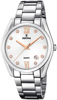 Festina F16790/F Horloge Boyfriend staal zilverkleurig-zwart 36,8 mm