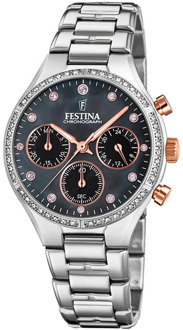 Festina F20401/4 Boyfriend Chronograaf - Polshorloge - Staal - Zilverkleurig - Ø 36mm