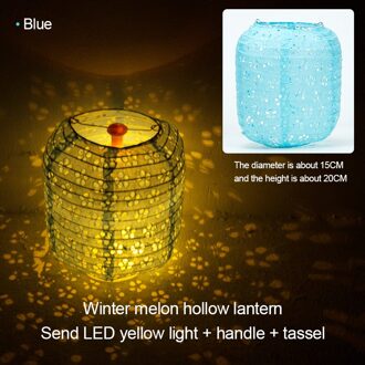 Festival Chinese Ronde Papieren Lantaarns Bal Voor Wedding Party Opknoping Lantaarns Verjaardag Decor Babyshower Levert Met Led Verlichting blauw