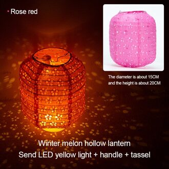 Festival Chinese Ronde Papieren Lantaarns Bal Voor Wedding Party Opknoping Lantaarns Verjaardag Decor Babyshower Levert Met Led Verlichting roos rood