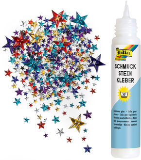 Festival gezicht steentjes - sterretjes - glitter - incl. gezichtslijm