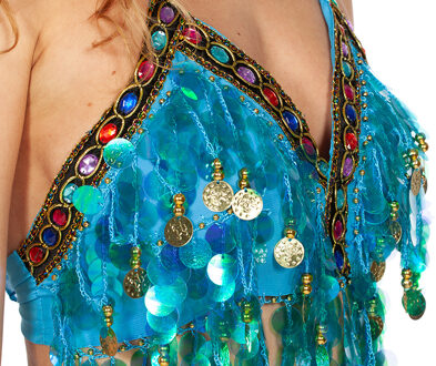 Festival Ibiza Coin Top Aqua Blauw