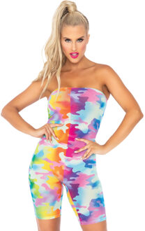 Festival romper regenboog camouflage Multikleur - Print