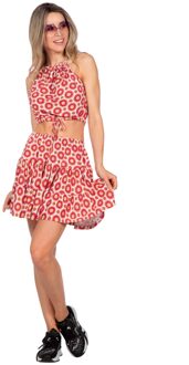 Festival Set 2-delig Red Flowers Dames Rood - Zalm