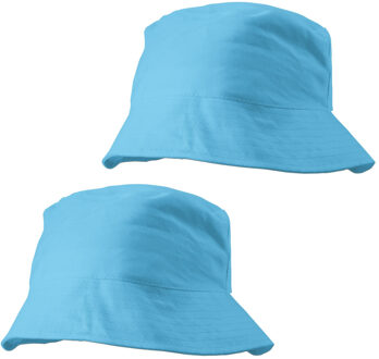 Festival Vissershoedjes/zonnehoedjes voor volwassenen - 10x - blauw