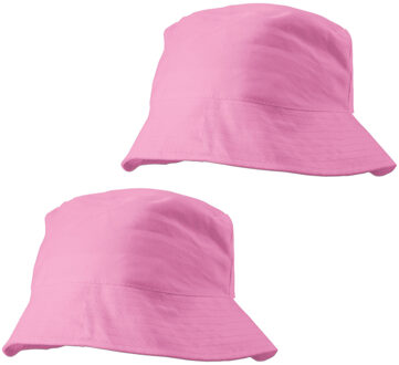 Festival Vissershoedjes/zonnehoedjes voor volwassenen - 10x - roze