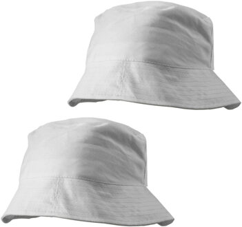Festival Vissershoedjes/zonnehoedjes voor volwassenen - 10x - wit