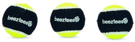 fetch sponge ball - hondenspeelgoed - zwart/geel - 6,3 cm - 3st