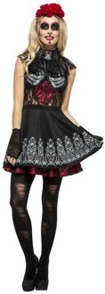 Fever Day Of The Dead Kostuum Dames Zwart
