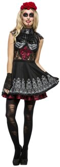 Fever Day Of The Dead Kostuum Dames Zwart