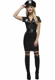 Fever Sexy Cop kostuum - Sexy politie agente pakje zwart stretch - maat XS (32-34)