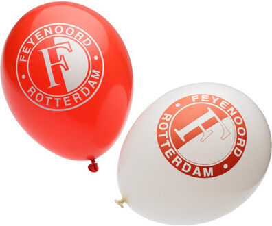 Feyenoord ballonnen rood-wit, 8 stuks