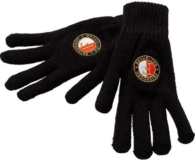 Feyenoord gebreide handschoenen heren zwart, maat L/XL