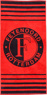Feyenoord handdoek rood/zwart, 50 x 100 cm