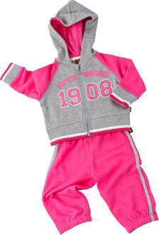 Feyenoord Joggingpak feyenoord baby grijs/roze maat 74