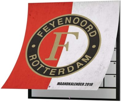 Feyenoord kalender feyenoord 2018 30x30 cm rood / wit / zwart Multikleur