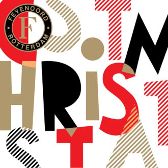 Feyenoord kerstkaarten Merry Christmas, 8 stuks