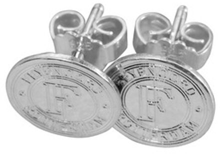 Feyenoord oorknoppen zilver gravé