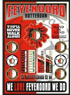 Feyenoord stickervel rood/wit