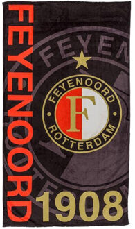 Feyenoord strandlaken zwart, 100 x 180 cm