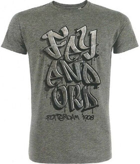 Feyenoord t-shirt graffity grijs, maat 140