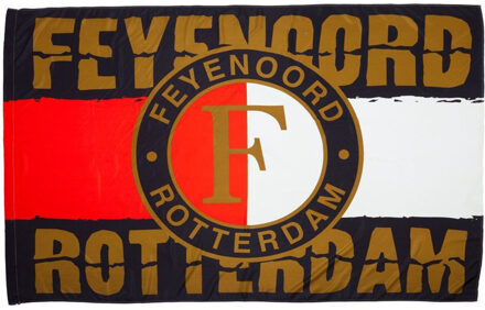 Feyenoord vlag logo rood-wit-zwart, 150 x 220 cm