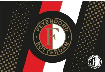 Feyenoord vlag streep logo zwart 15-16, 100 x 150 cm