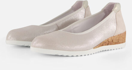Feyn Ellie 08 Instappers beige Textiel Zilver - 36,37,38,39,40,41