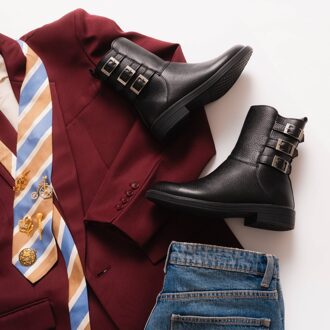 Feyn Enkellaarsjes zwart Leer - 36,37,38,39,40,41,42