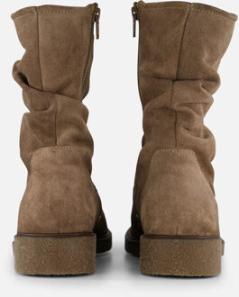 Feyn Giulia Plooi Enkellaarsjes taupe Suede - 36,37,38,39,40,41