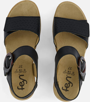 Feyn Mia 96 Sandalen zwart Leer - 36