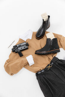 Feyn Zoe Enkellaarsjes zwart Leer - 36,37