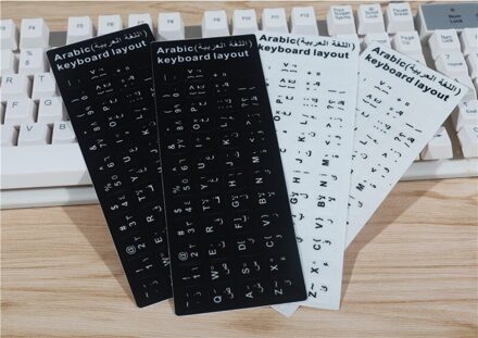 Fffas Zwart Wit Weerstaan Film Plakken Beschermen Arabisch Toetsenbord Sticker Voor Pc Computer Mechanische Toetsenbord Notebook Laptop Ru