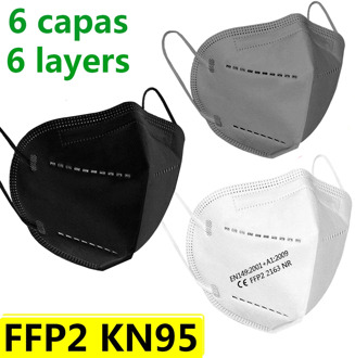 FFP2 Face mask KN95 facial masks 6-layer filtration maske Protective anti flu dust mouth mask Breathable mascherine mascarillas