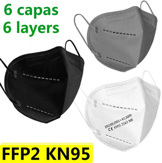 FFP2 Face Masks KN95 Filtration Mouth Masks 6-Layer fp2 Mouth Muffle Cover Mask Dustproof Anti-fog And Breathable