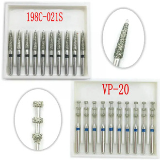 FG 1.6mm Shank Dental Diamond Burs Drill FG Dia-burs High Speed Handpiece Burs Dentist Tools 10pcs/box