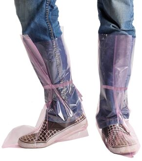 FGGS-60Pcs Wegwerp Schoen Cover High-Top Overshoe Waterdichte Plastic Schoen Cover Laarzen Cover Tapijt Beschermhoes